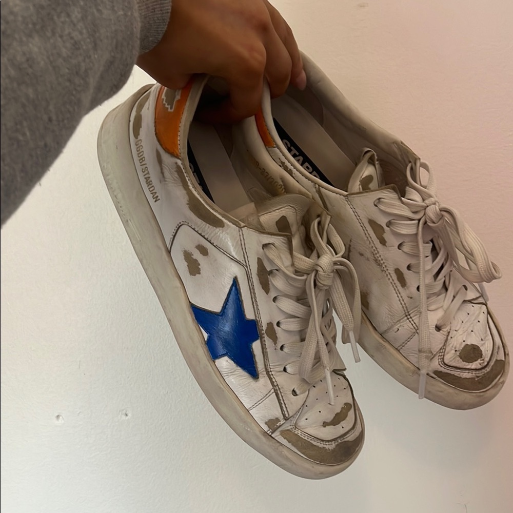 Golden Goose Custom Stardan Distressed White Sneakers